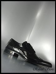 Man Shoes Formal FERRE Milano Black Shiny New Exclusive Business Top 