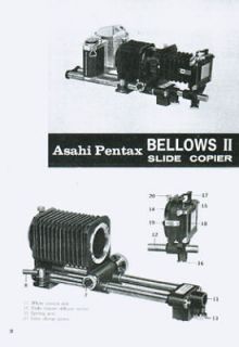 asahi pentax bellows ii slide copier instruction 