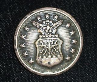 vintage old waterbury silver eagle crest button 