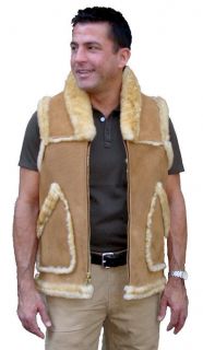 men s western collar sheepskin vest size 48