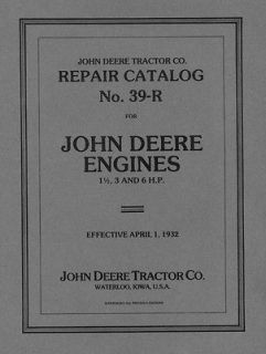 john deere 1½ 3 and 6 hp repair catalog no