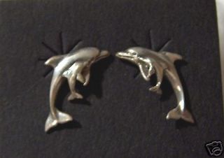 sterling silver dolphin porpoise baby studs earrings one day shipping