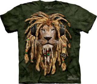 the mountain dj jahman rasta music lion t shirt m