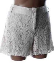 Aqua NEW Ivory Satin Trimmed Lace Overlay Dress Shorts L BHFO