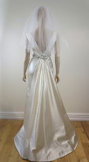 LAZARO COUTURE Designer Ivory Wedding Dress / Gown, Detachable Train 