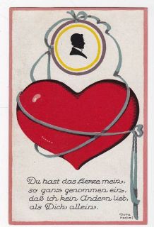 nice old german valentine postcard singed dora heckel time left