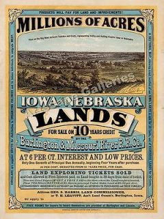 Newly listed Land for Sale Iowa & Nebraska Advertising Poster 24x32