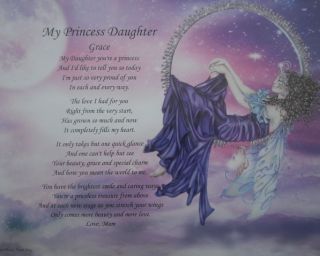 MY PRINCESS DAUGHTER PERSONALIZED POEM BIRTHDAY PRESENT OR CHRISTMAS 