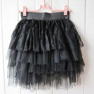   Tutu Tulle 5 Layer Mini Short Skirt Cake Dress Women dress Black