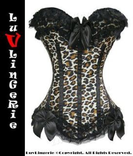 668lp moulin rouge leopard print corset bustier xl