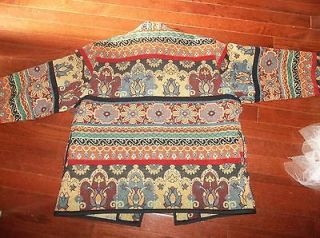   80s ETHNIC EBROIDERED TAPESTRY INDIA NAVAJO FALL COLORS JACKET L 42