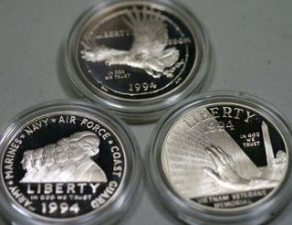   Silver Dollar Set Veterans Memorial Prisoner War Military Coins