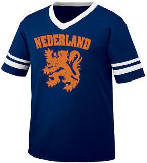 Nederland Netherlands Dutch Lion World Cup Olympics Mens V Neck Ringer 