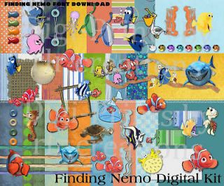 disney finding nemo digital scrapbooking kit new 