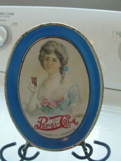 Advertising tip tray, Pepsi Cola, Fabcraft Inc. made, oval, old, tin 