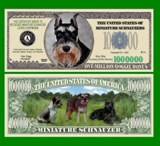 miniature schnauzer million dollar bills new  2 95 buy it 