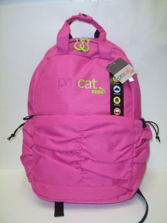   PUMA ProCat Cinched Backpack Pink/Lime Laptop Netbook Sleeve Book Bag