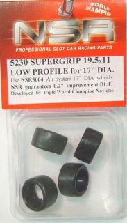 NSR 5230 SUPER GRIP LOW PROFILE TIRES (4) 1/32 SLOT CAR PARTS