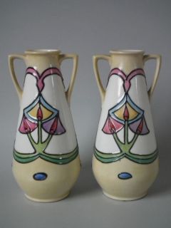 pair minton secessionist no 12 two handled vases from united