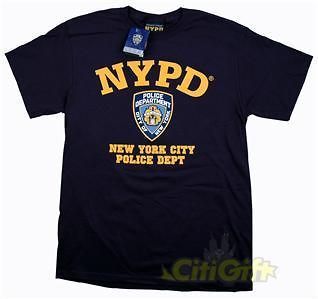 authentic shield nypd new york police t shirts navy lg