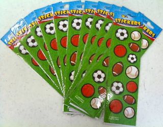 12 sheets sports 144 stickers party favors baseball time left