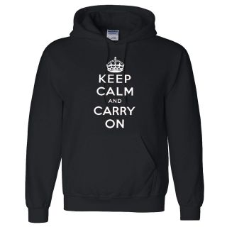 KEEP CALM AND CARRY ON HOODIE, Hooded Sweatshirt sizes S 5XL