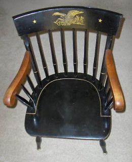 Set of 2 Nichols & Stone Colonial Chairs   Black Eagle Nichols and 