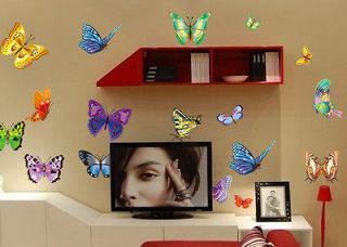 Multi color Butterfly Wall Sticker Decor Decal Removable Art Kids 