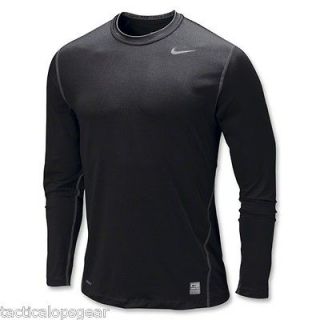 New Nike Dri Fit Pro Combat Core Base Layer T Shirt Black L/S Tight 