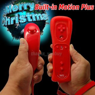   in Motion Plus Remote + Nunchuck Game Controller For Nintendo Wii Red