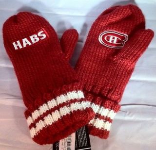 NHL Official Montreal Canadiens Fleece Lined Podium Mitts Size S/M New 