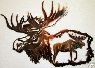 moose head rustic metal art northwoods lodge wall decor time