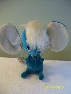 vintage kamar japan blue mouse sonja 2602 stuffed animal time