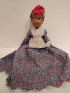 Vintage Aunt Jemima Cloth Doll   Porcelain Face   Very Nice Doll