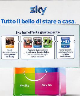 CARD SKY ITALIA TV PREPAID CARD ITALY SKY 13 MONTHS SPORT & CALCIO HD 