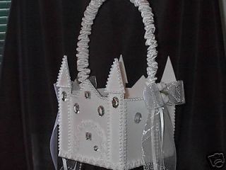 Ivory CINDERELLA CASTLE Flower Girl Basket, Custom Made With Your 