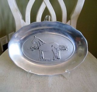 pewtarex york pa pewter horse oval platter plate time left