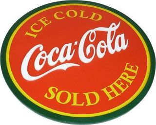   Cola Ice Cold Coca Cola Sold Here Wooden Sign   New & Official In Box