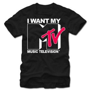 MTV T Shirt Vintage Logo Black Tee Cheap Shipping I want my MTV