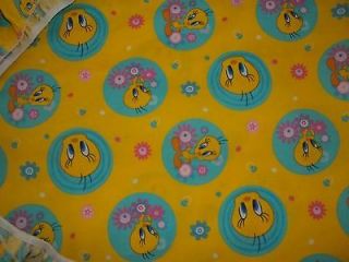 tweety bird on yellow oblong changing table sheet time left