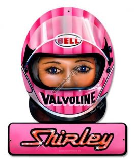 shirley muldowney helmet shaped valvoline racing sign 