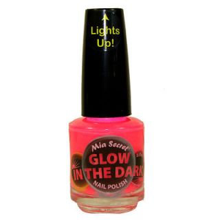   Glow In The Dark Nail Lacquer Polish Strawberry Pop Neon Hot Pink