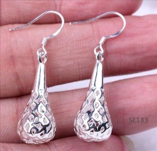 2x sterling 925 Silver 26x40mm Hollow Waterdrop Earring Dangle Charms 