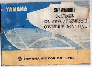 VINTAGE 1973 YAMAHA SNOWMOBILE SL433B & SW433C OWNERS MANUAL