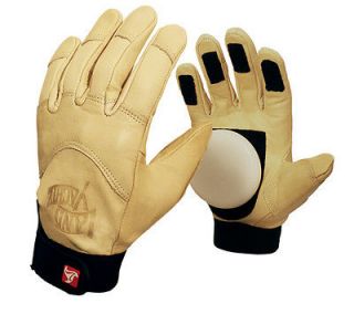 Landyachtz slide gloves leather wht blk slide pucks sz xl longboard 