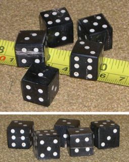 pair of large black horn handmade 6 sided playing dice