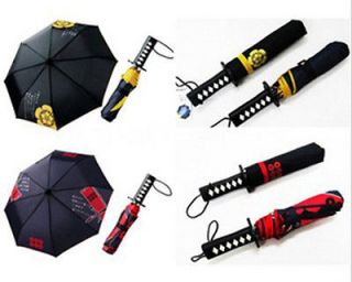 New Men Japan Samurai Sword Sun/Rain Folding Umbrella Anti UV  Wind 