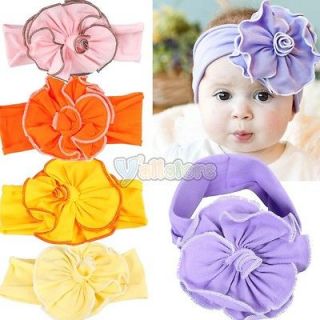 5Pcs New Cotton Pretty Baby Hair Flower Headband Headwraps for Baby 