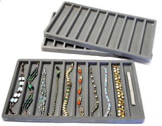 pcs grey 10 slot jewelry display tray case inserts