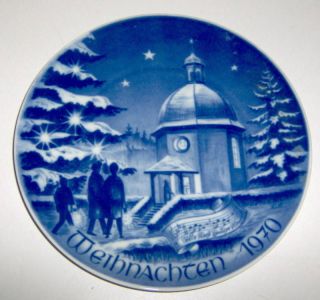 1970 Christmas Bareuther Silent Night Collector Plate Bavaria Germany 